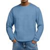 Men's Loose-fitting Casual Waffle-weave  Neck Long-sleeved Top