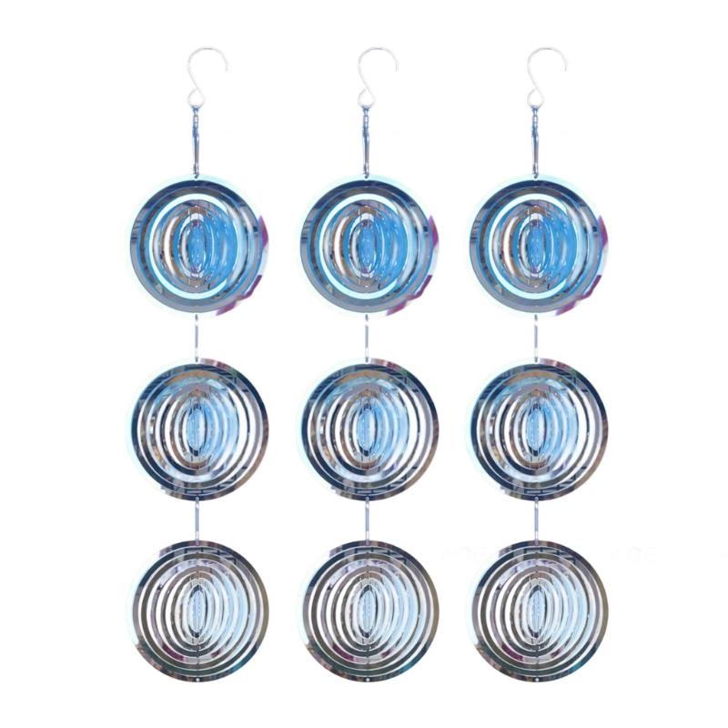 Rotating 3D Reflective Garden Ornaments Stainless Bird Scarer Outdoor Decorative Spinner Corrosion Resistant For Patios