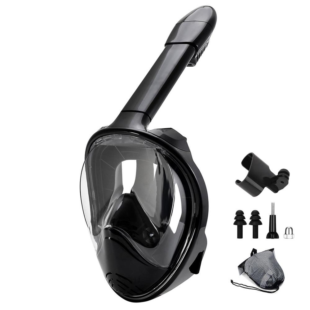 

Full Face Snorkel Mask with Detachable Camera Mount,Snorkeling Swimming Diving Mask Wide View Anti-Fog Anti-Leak for Adult Youth L/XL