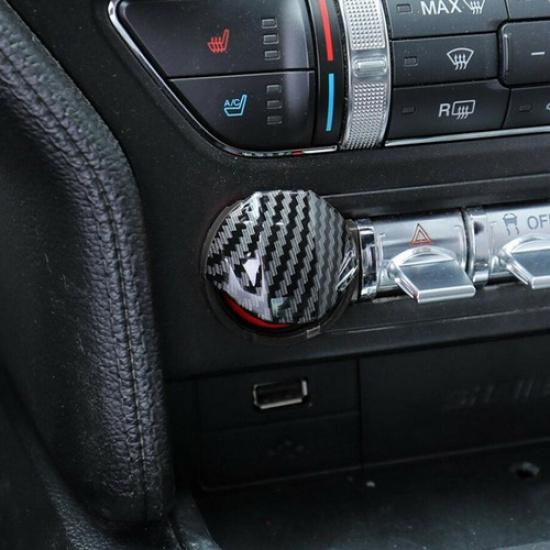 Carbon Fiber Engine Start Stop Button Switch Cover Trim For Ford Mustang 15-2021