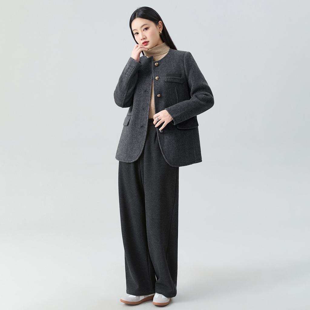 Suit Woolen Short Jacket Women's Spring Temperament Commuter Coat High-end Versatile Woolen Top Neat