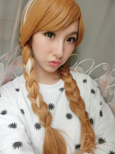 Eileen Frozen Anna Adult Cosplay Wig, Heat-Resistant, Perfect for Halloween, Christmas, Costumes, Cultural Festivals, Festivals, and School Festivals