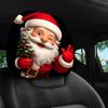 2PCS Cartoon Santa Claus Car Headrest Cover Elastic Headrest Cover  Christmas Decoration