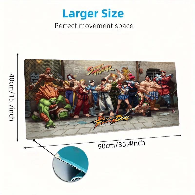 Game Street-Fighter Color Mouse Pad Large Gaming Table Cushion Non-slip Laptop Tablet Big Mousepad XXL Mat Mini PC Playmat With Lock edge