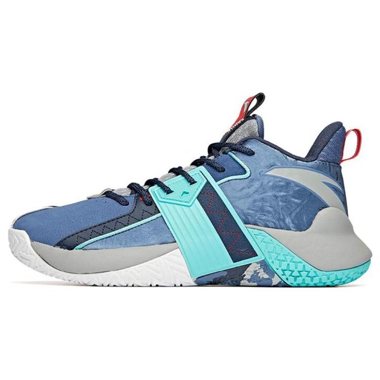 New Anta Cement Busters Low Top Basketball Shoes Men's Blue Gray 112041610-5