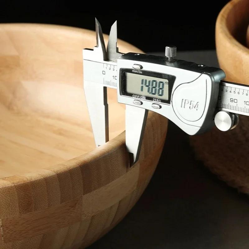 Bambus Salatschüssel und Nudelmischschüssel Großes Bambus- und Holzgeschirr Verdickte natürliche Materialien Keine Farbe oder Wachs