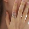 Thumb Ring Irregular Hollow Flower Shape Adjustable Opening Design Finger Ring Stainless Steel Finger Band Versatile Jewelry Gift