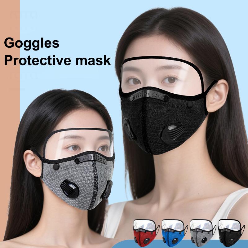 New Cycling Face Mask With Filter Goggles Dust Mask Sport Washable Reusable Facemask For Men Bandana Actived Carbon Filters