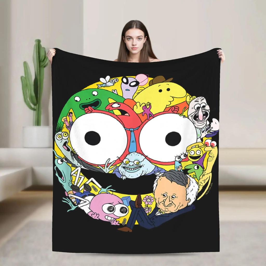 Soft Flannel Throw Blanket for Students Airplane Travel Living Room Sofa Bed  Smiling Friends Ducks Design