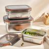 Großvolumiger 304 Edelstahl Lebensmittelbehälter Versiegelt Kühlschrank Frischhaltebox für Obst Gemüse Fleisch