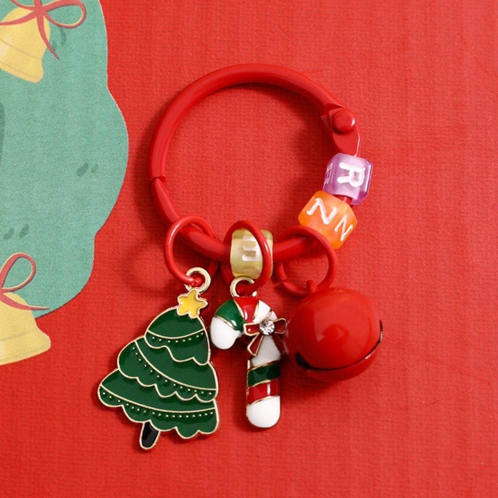 Cartoon Sants Claus Keychain Xmas Deer Key Ring Cute Christmas Tag Pendant  Ornaments