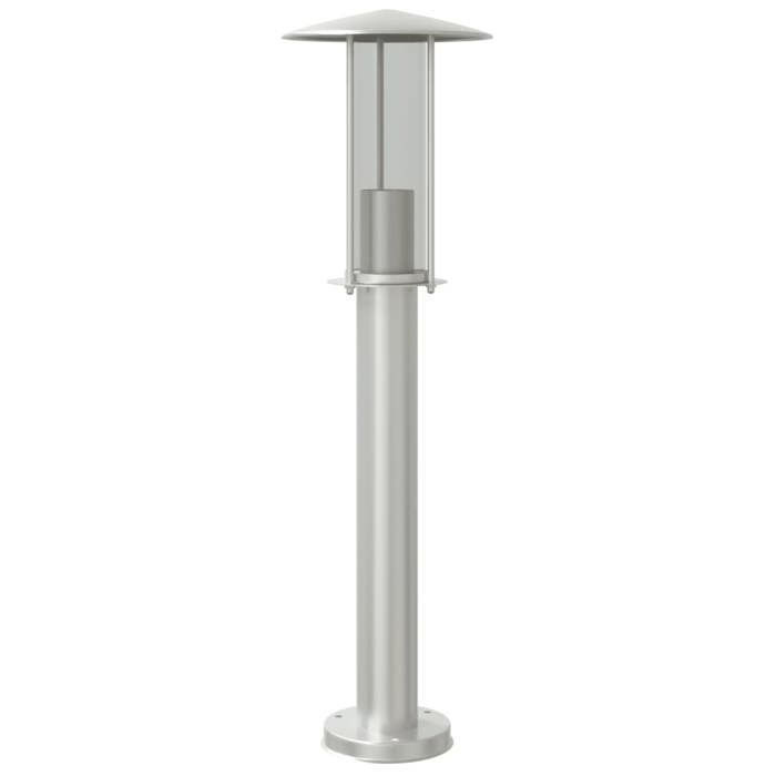 VidaXL Outdoor Floor Lamp Silver 60 Cm Stainless Steel, Outdoor Ground Lighting, Garden Ground Lighting, 4006349