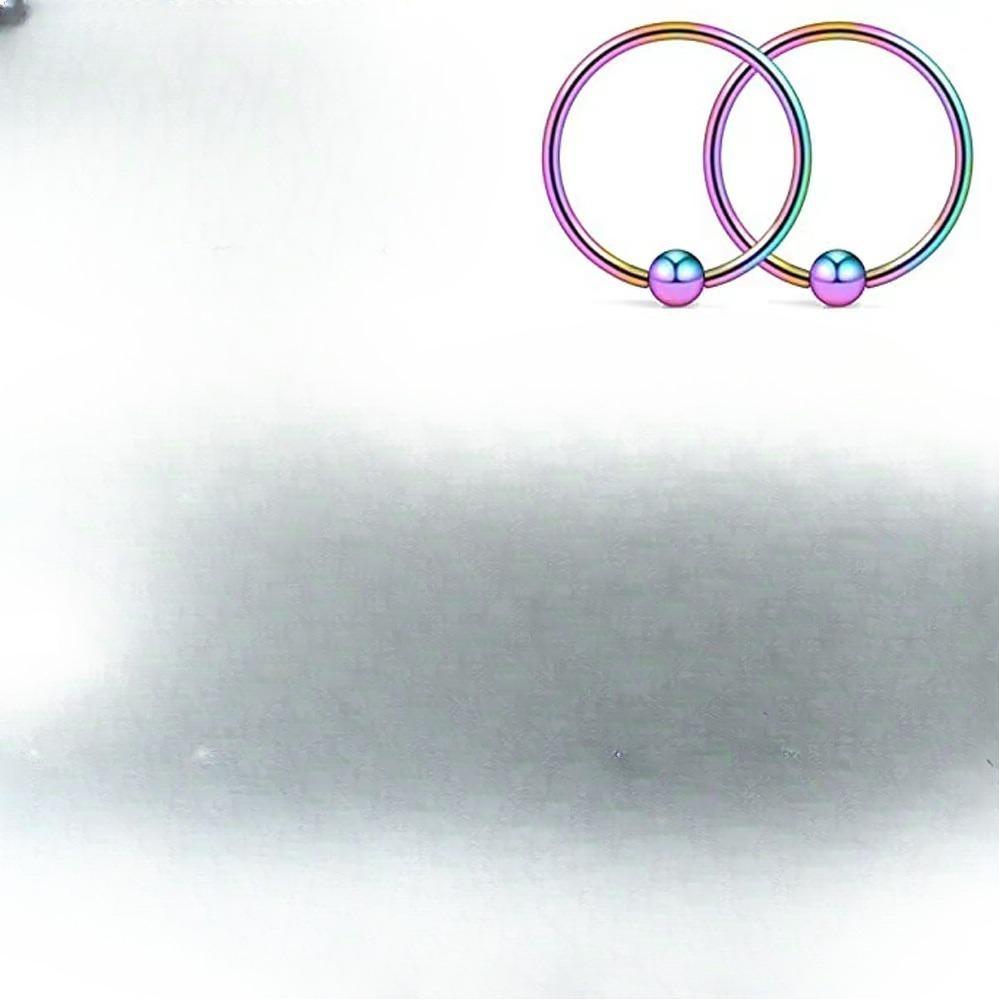 

Stainless Steel Ball Hoop Earrings Nose Ring Nipple Ring Lip Stud Eyebrow Stud Navel Stud for Men Women Piercing Body Jewelry 12cm синій