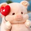 Angel Pig Plush Toy Super Soft Stuffed Animal Doll Pillow Lovely Pink Piggy with Wings Hold Heart Balloon Companion Soothing
