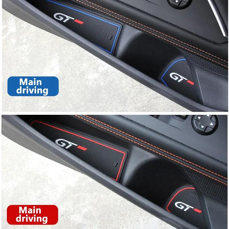 Silica Door Groove Pad Cup Mats Non-Slip Mat For Peugeot 3008 5008 GT 2016 2017 2018      Car Accessories