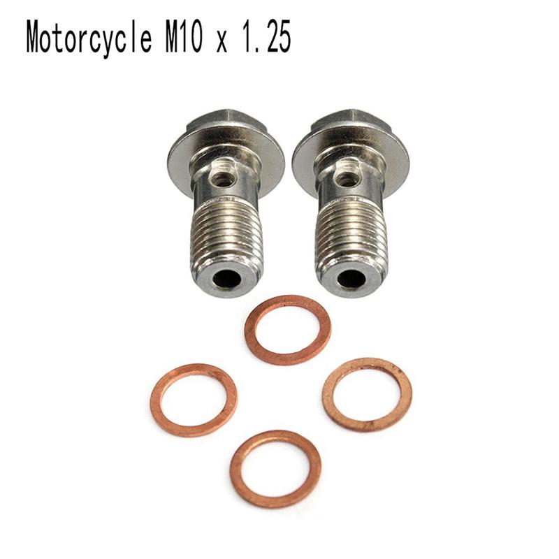 4X Stainless M10 X 1.25 Banjo Bolts Brake Master Cylinder Screw Brake Hose Caliper Bolt Hydraulic Clutch Screw