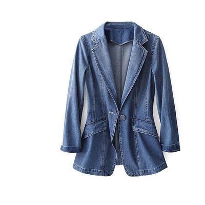 Vintage Garnitur Kobiety Jeansy Kurtka Casual Topy Luźne Krótkie Denim Blazer Odzież wierzchnia Kobiecy Kowboj Podstawowy Płaszcz Wiosna Jesień Plus Size
