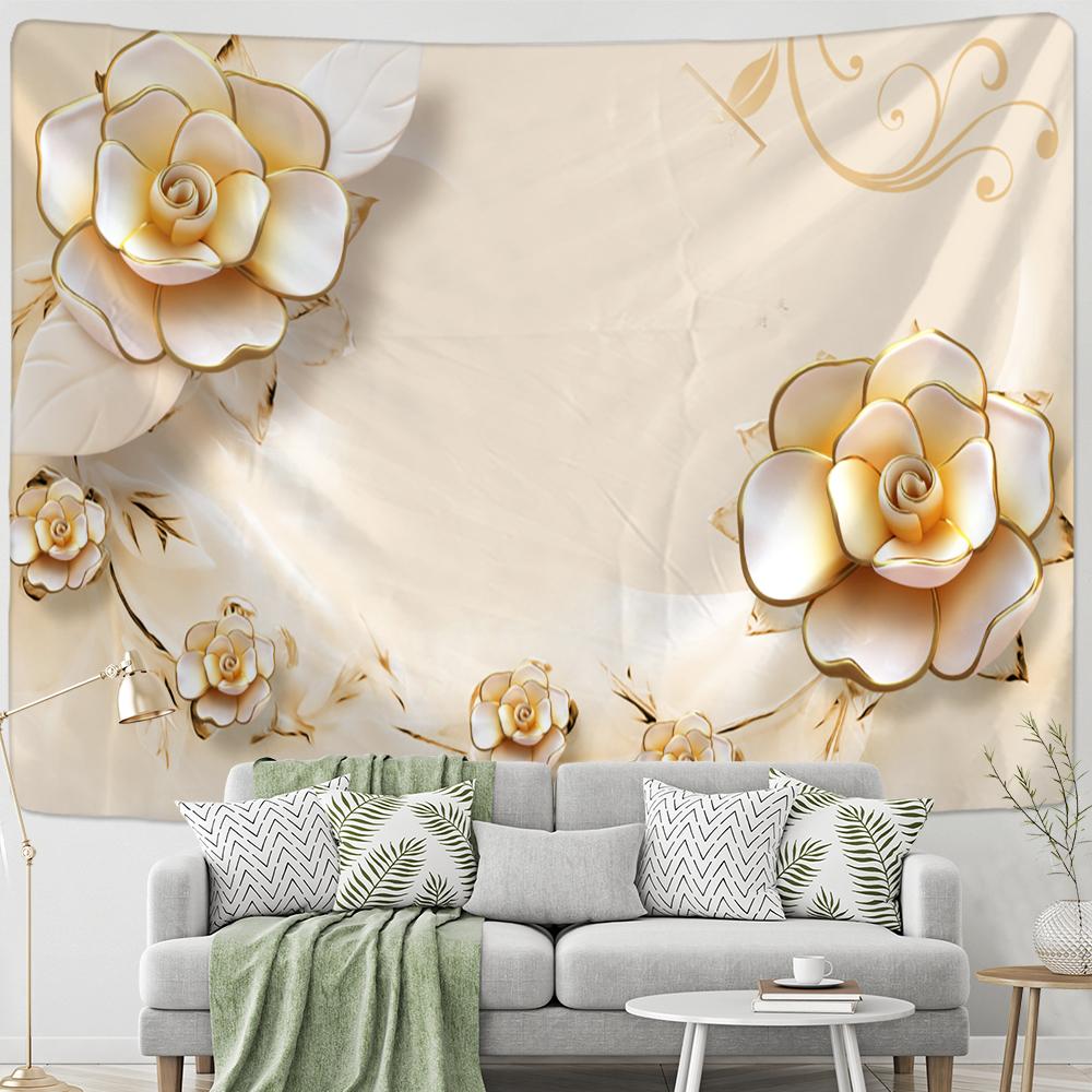 Kwiat i ptak malowanie tuszem gobelin ścienny wiszący antyczny hipisowski Tapiz estetyczny pokój wystrój domu tkanina w tle