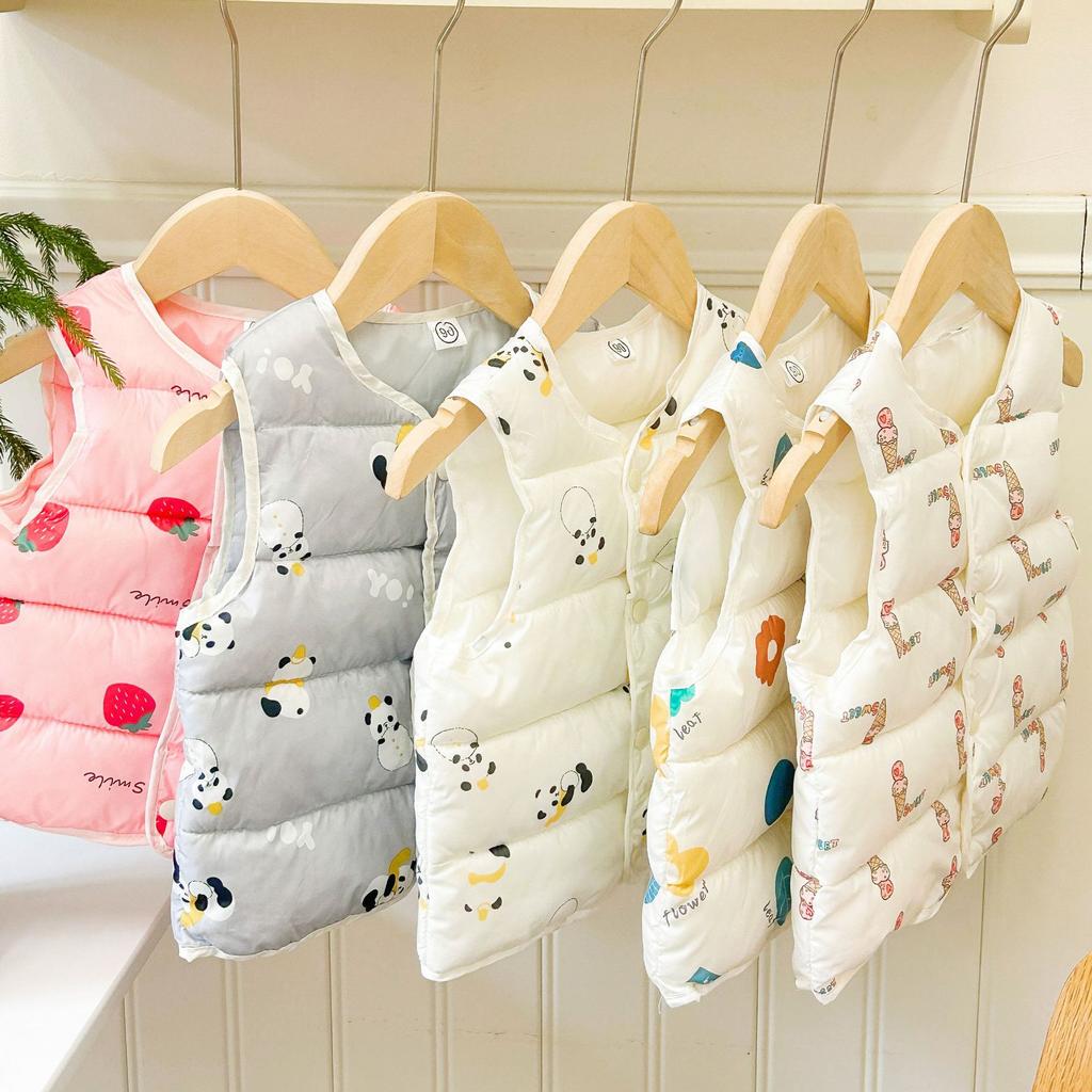 Baby Autumn and Winter Quilted Vest Jacket for Boys and Girls Sleeveless Coats for 1 2 3 4 5 6 Years Children Clothes
