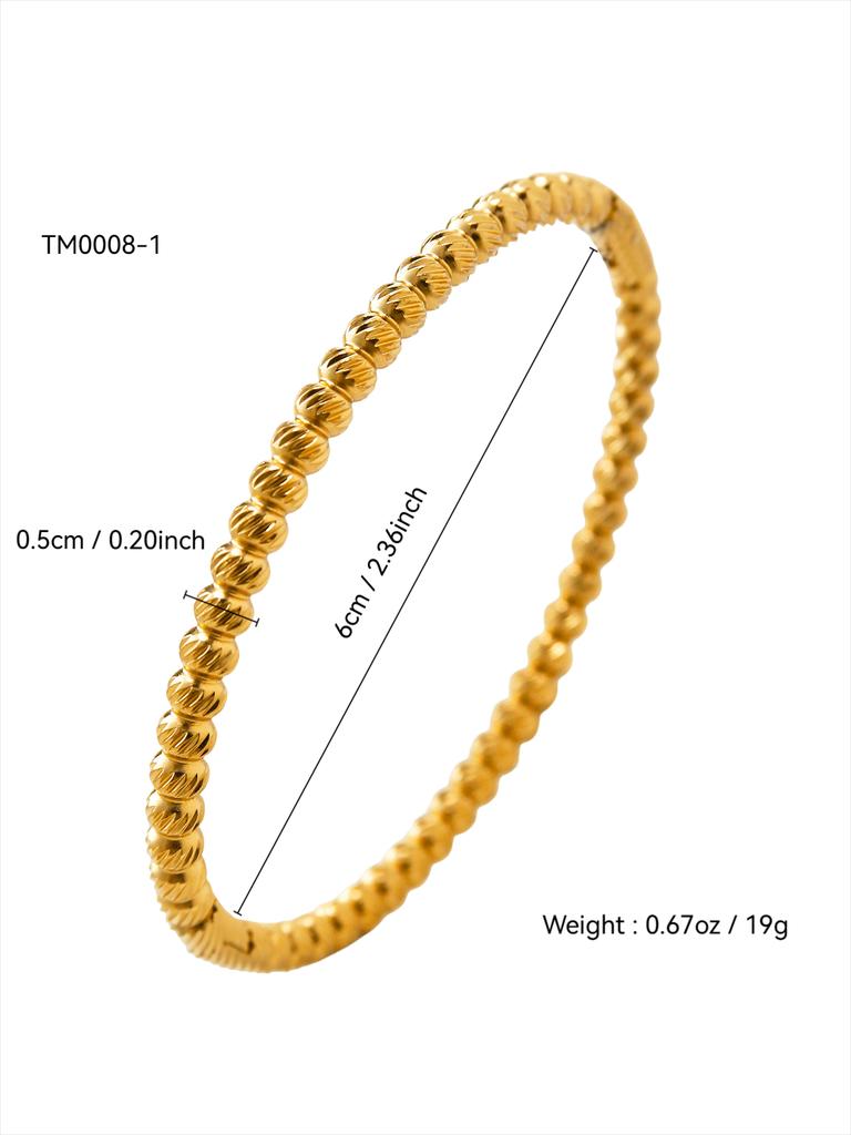 Fashion Simple Stainless Steel 18K Gold Plated Geometric Patterns, Beaded And Set Zirconia Bracelet, Women'S Jewellery Bracelet