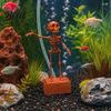Dynamic Ornament for Shrimp Tanks Dancing Skeletons Aquarium Bubbler Decoration Halloween Skeleton Fish Tank Themed Landscaping Ornament 3D Printed