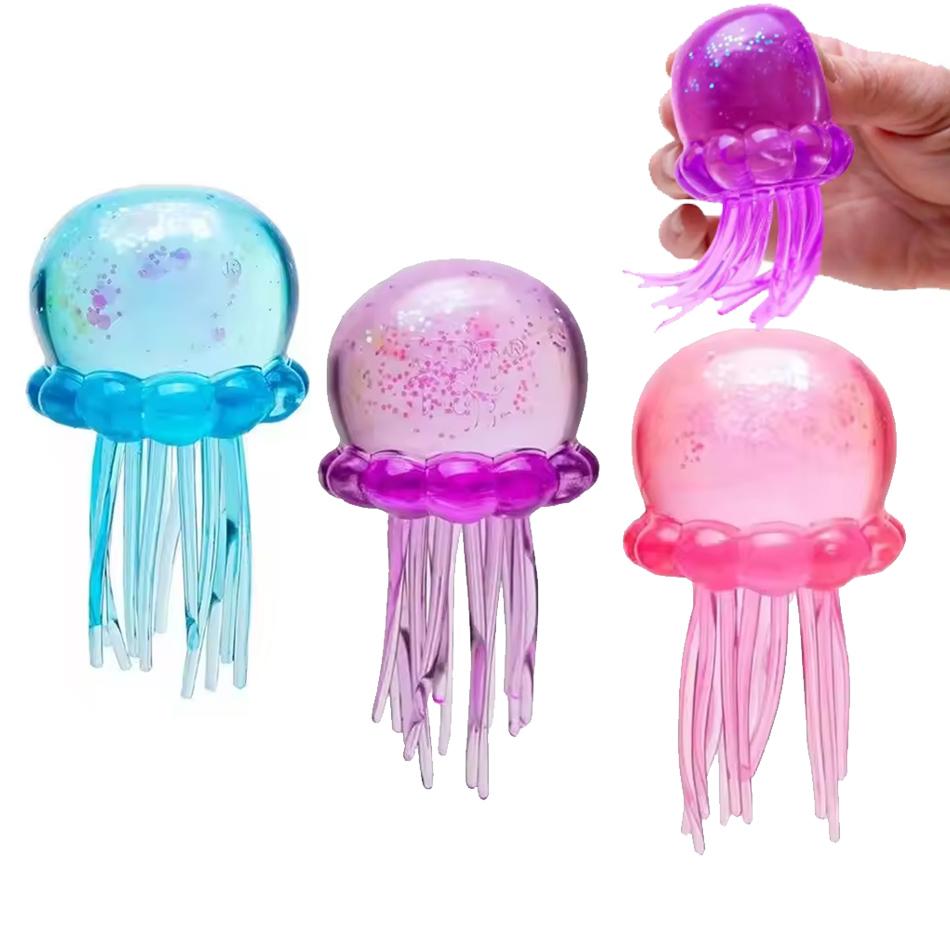New Trending Nee Doh Jellyfish Squish Toy, Soft Jelly Squeeze Stress Relief Fidget Toy, Sensory Needoh For Kids & Adults