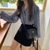2025 Chic Korean Style Floral Chiffon Women's Long-Sleeve Puff Shirt