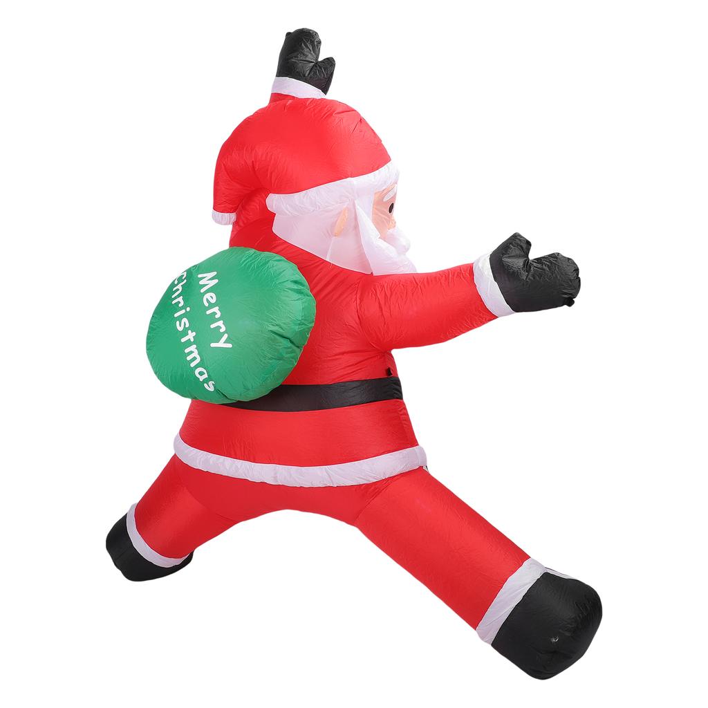 8.2ft Inflatable Xmas Climbing Santa Blow Up Santa Yard Decoration with Present Bag Built in LED Light for Wall Garden