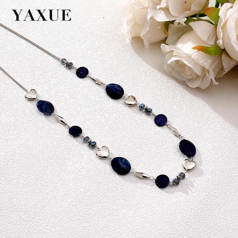 Trendy Geometric Heart-shaped Versatile Long Necklace - Women's Jewelry