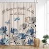 Floral Shower Curtain, Farm Daisy Dragonfly Rustic Wood Paneling Inspirational Quotes Butterfly Turquoise Home Bathroom Decor