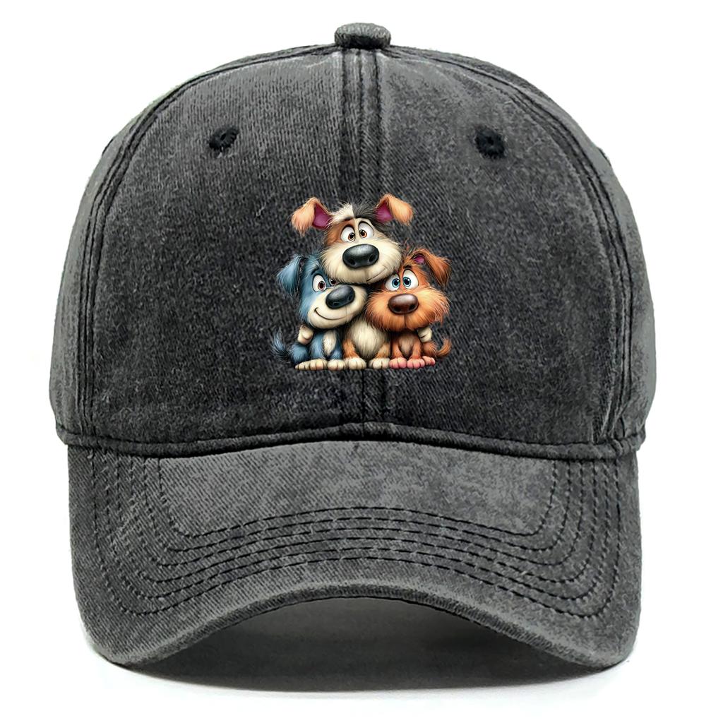 Cute Schnauzer Dog Printed Baseball Cap Adjustable Retro Baseball Hat Unisex Womens Cap For Outdoor Travelling Mountaineering