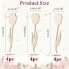 12pcs Assorted Wooden Rose-Shaped Chips Wooden Hanging Ornaments and Decorations for Festivals, Weddings, Birthday Decorations