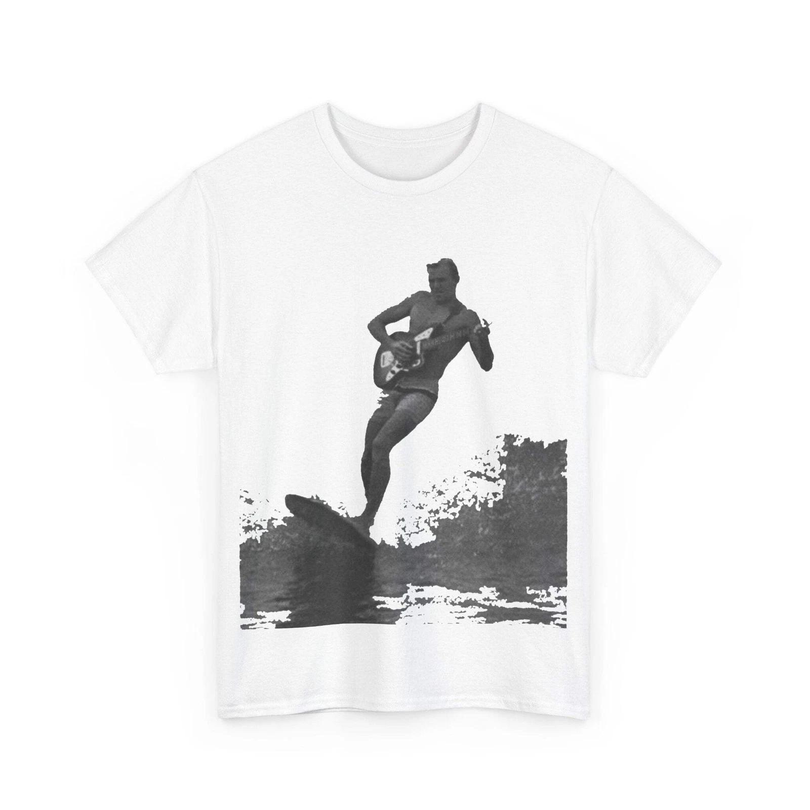 

60s Surf Guitar T-shirt Retro Vintage Surfer Wave Rider Surfing Waves Gift 60s M