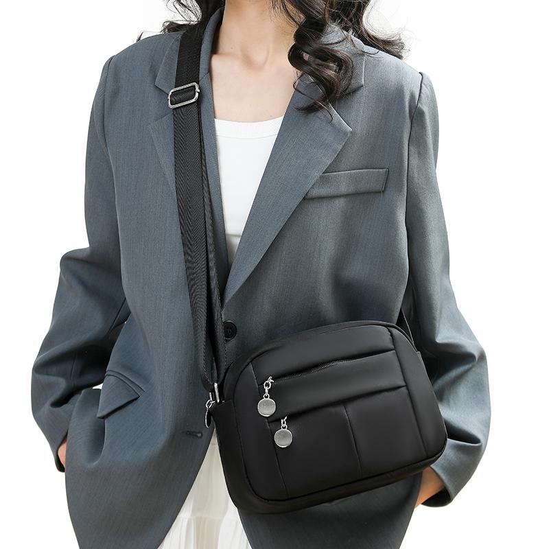 Women's Multi-Compartment Nylon Crossbody Bag Large Capacity Shoulder Bag