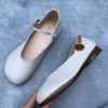 Retro single shoes women's summer and autumn new Harajuku casual Doudou shoes flat bottom one-word buckle Mary Jane shoes