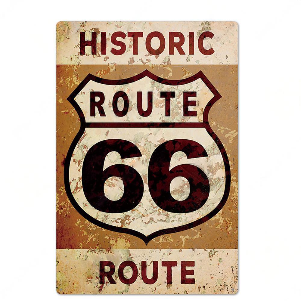 Vintage Metal Tin Signs Route 66 Posters Decor Metal Sign Plaque Vintage Retro Garage Wall Decor Fo Bar Club