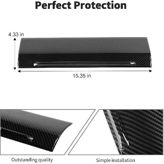 JWWY Passenger Side Console Storage Center Console Glove Panel Dashboard Cover Trim Fit for 2021-2024 Ford F150 Interior Accessories ABS Carbon Fiber