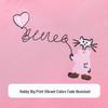 MQDMINI Girls' Antibacterial Short Sleeve T-shirt with Heart Dog Print