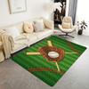 Classic Baseball Pattern Floor Mat, Sports Theme Non-Slip Rug for Living Room and Bedroom, Washable Home Decoration Gift