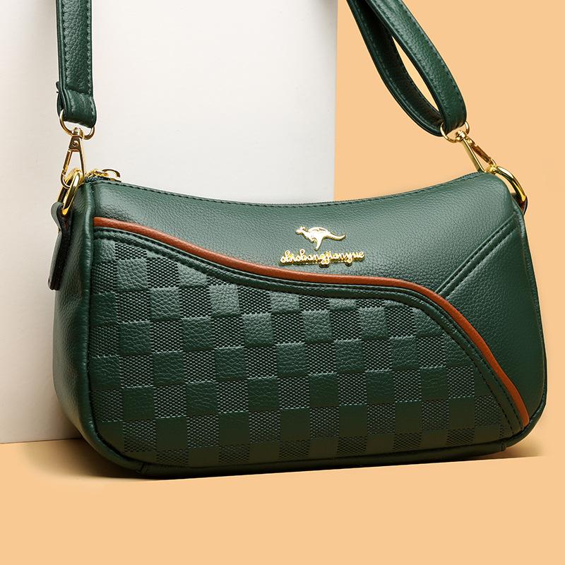 Single Shoulder Messenger Bag Women's Stitching Contrast Color Women's Bag Middle-aged Lady Bag Light Bag