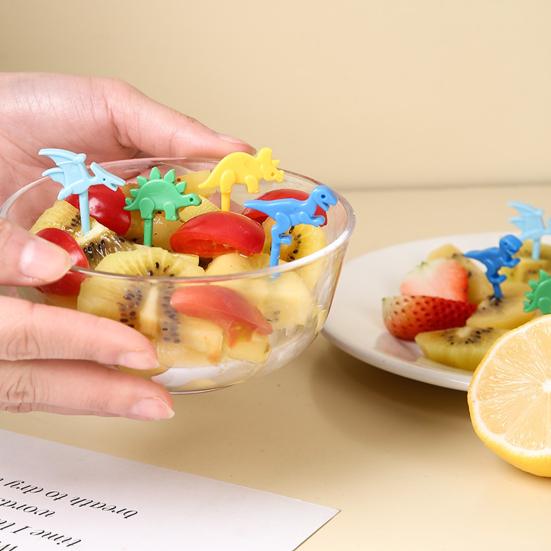 10ks vidlička na ovoce Tvar dinosaura Dort Ovocné párátko Opakovaně použitelné výběry jídla pro děti na Bento Lunch Decoration