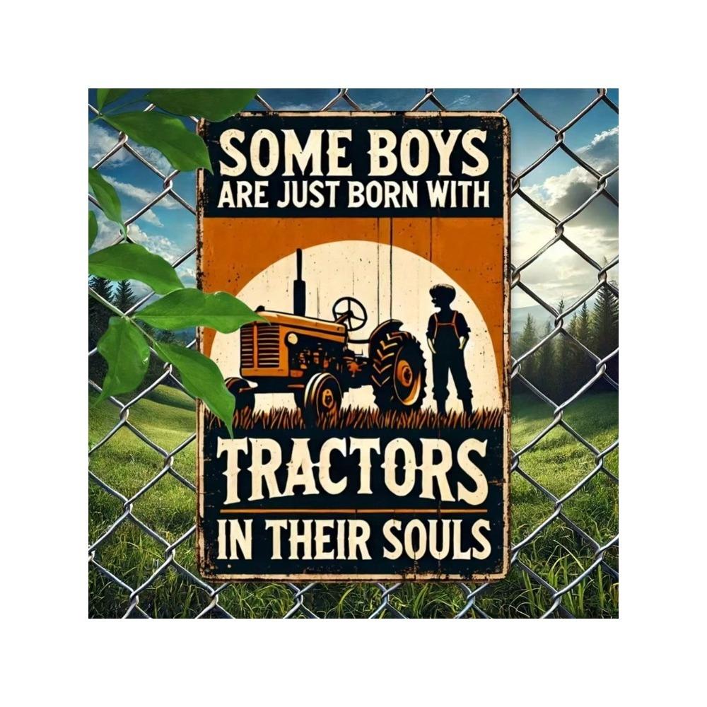 RetroHaven Vintage Metal Tractor Wall Decor Sign - Rustic Farmhouse Art 11.81x7.87inch, Durable Indoor Outdoor Decor