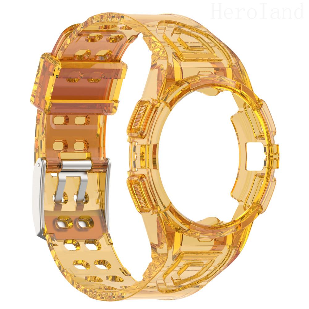 2in1 Strap For Samsung Galaxy Watch FE 6 5 4 40MM Smart Wristband 20mm WatchBand Silicone Bracelet belt Transparent Band&case