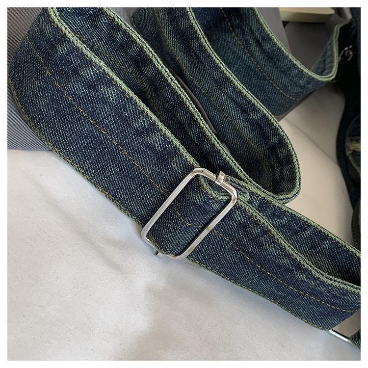 Retro Distressed Denim Crossbody Bag - New 2026 Large Capacity, Simple Casual Shoulder Bag for Women