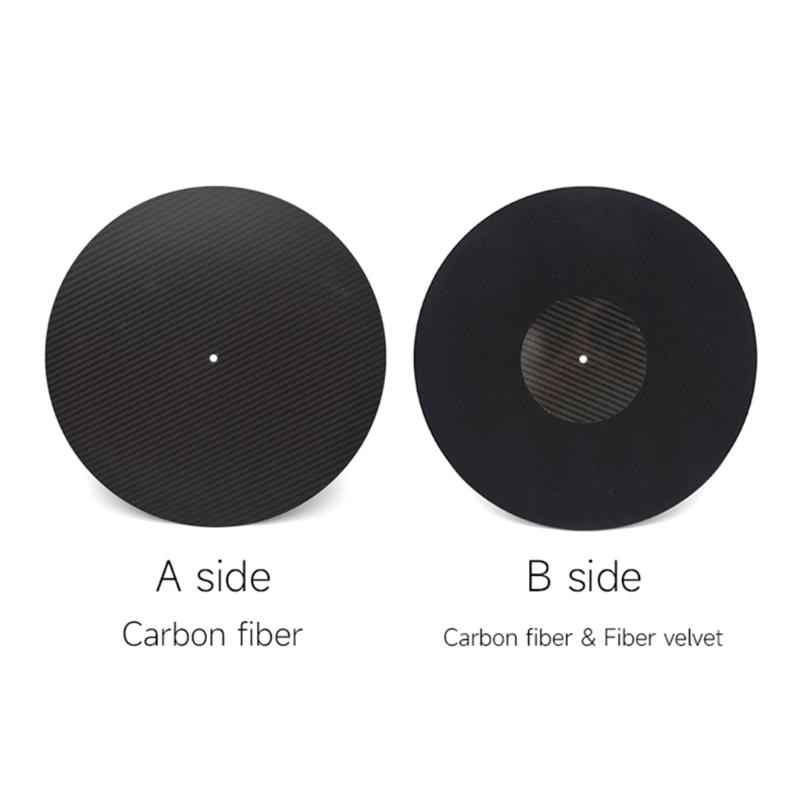 12inch Carbon Fiber Turntable Platters Mat for Record Players Mat Nonslip for Sound Playback Reduced Vibration