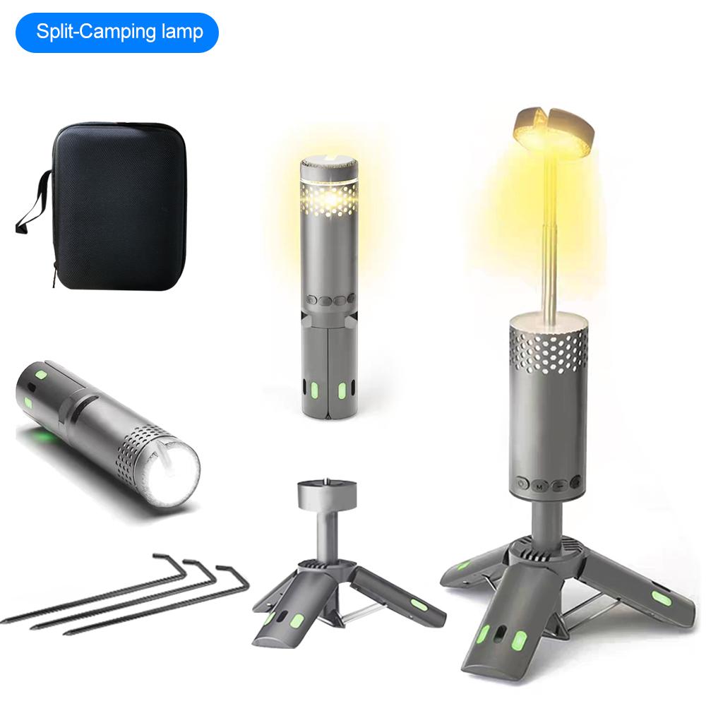 Upgraded Camping LED Telescopic Flashlight with Tripod Rechargeable Emergency Lamp Outdoor Portable orch Light Table Lamp Tent