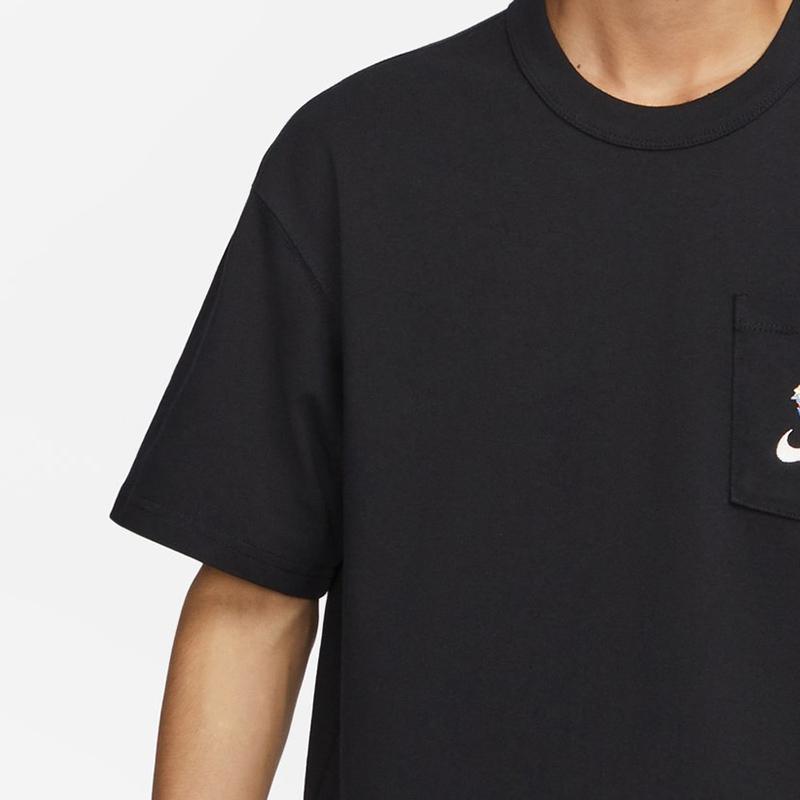 Nike T Shirts Men's Black Crew Neck Moderate Straight Fit FQ0351-010