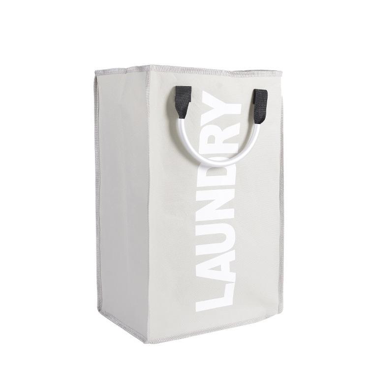 

Oxford Fabric Laundry Hamper - Foldable Dirty Clothes Basket with Handles Minimalist Storage Bag for Home Organization светло-серый