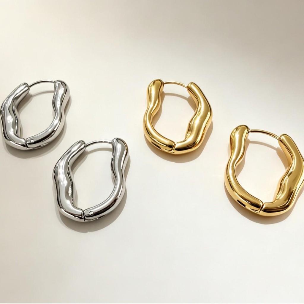Women's Trendy Irregular Geometric Ear Cuffs - Elegant Personality Design, Simple Temperament, and Cold Style Earrings
