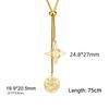 Jeshayuan Witchcraft Pentagram Necklace Women Stainless Steel Tetragrammaton Necklace Long Sweater Box Chain Necklaces Jewelry